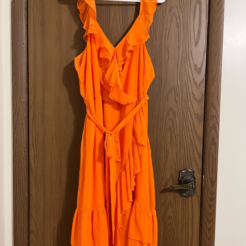 *NWOT* Cato Fashions Vibrant Orange Faux Wrap Dress